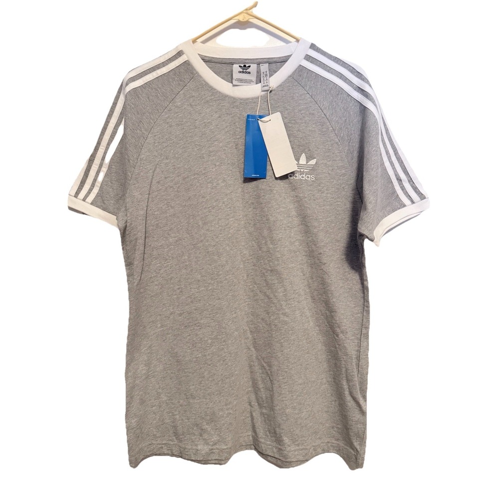 Adidas‎ Originals Grey 3 Stripes Tee Men's Medium